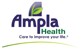 A logo stating "Ampla Health" with tagline "Care to improve your life" below the organization name. 