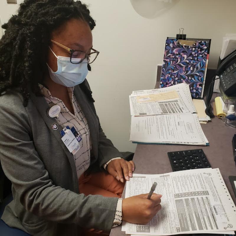 Sydney completing Healthy Start screenings