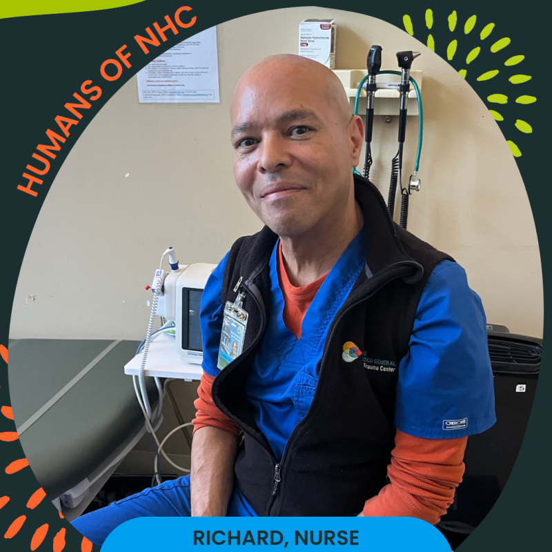 Humans of NHC Montage of Richard, Nurse, at SFDPH.